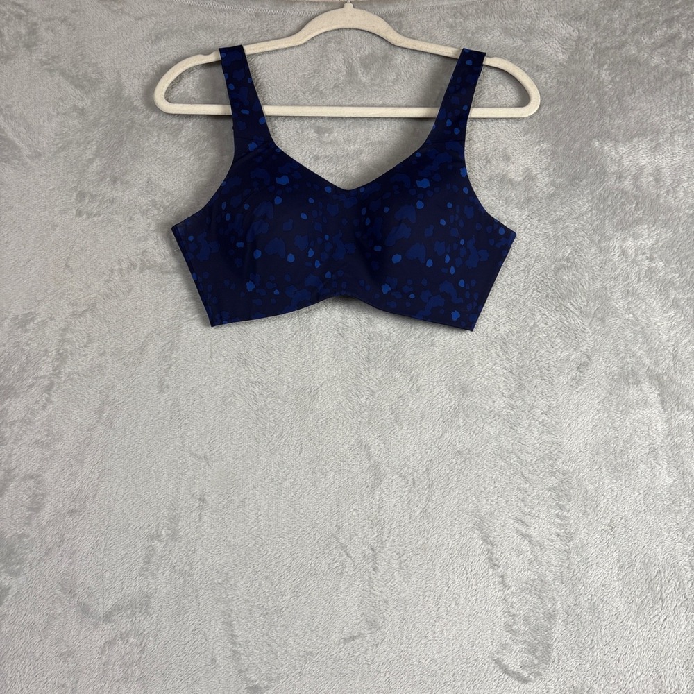 Knix Catalyst Sports Bra Navy Blue Leopard Print‎ High Impact Wireless Large